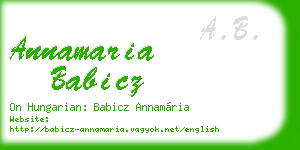 annamaria babicz business card
