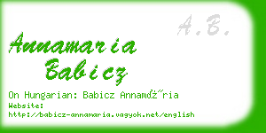 annamaria babicz business card